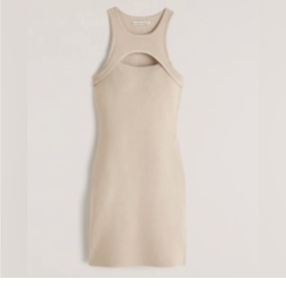 Abercrombie and Fit h cream cut out dress body con